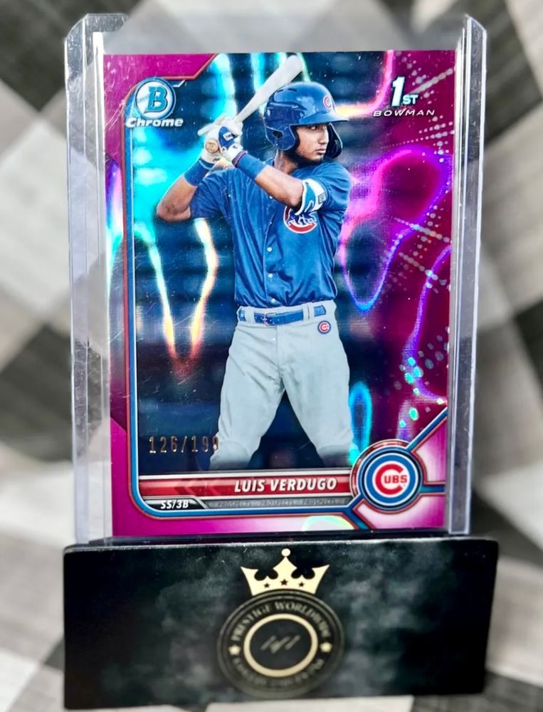 Luis Verdugo 2022 Bowman Chrome 1st Fuscia Wave /199 #BCP-147 - Cubs (ONLINE ORDER ONLY)