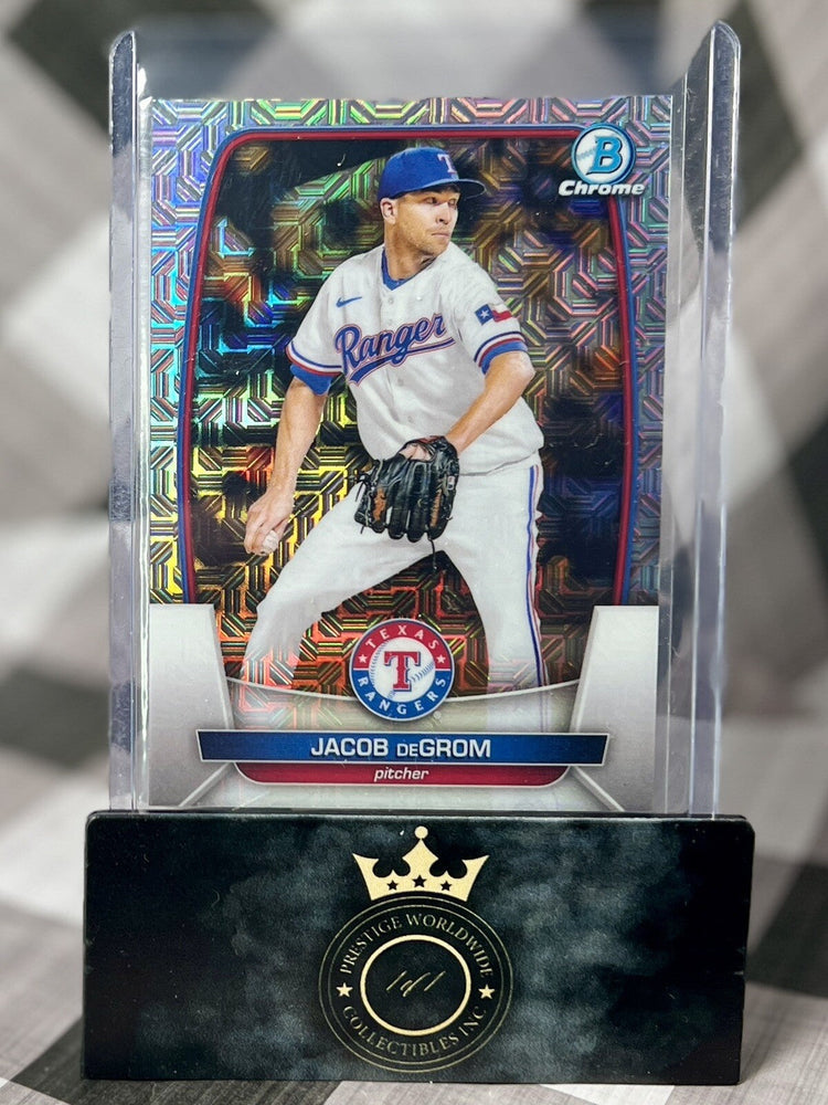 Jacob DeGrom 2023 Bowman Chrome Mega Box Mojo Refractor #54 Texas Rangers WS (ONLINE ORDER ONLY)