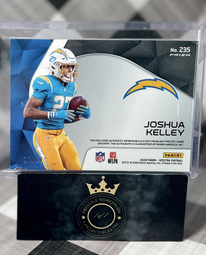 Joshua Kelley 2020 Spectra 3 Color Rookie Patch Auto /99 #235 Chargers RPA SP (ONLINE ORDER ONLY)
