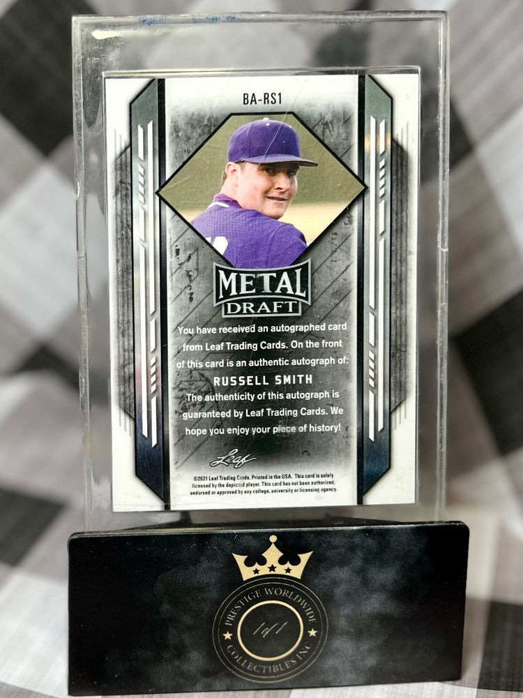 Russell Smith 2021 Leaf Metal Draft Wave Refractor Auto #BA-RS1 (ONLINE ORDER ONLY)