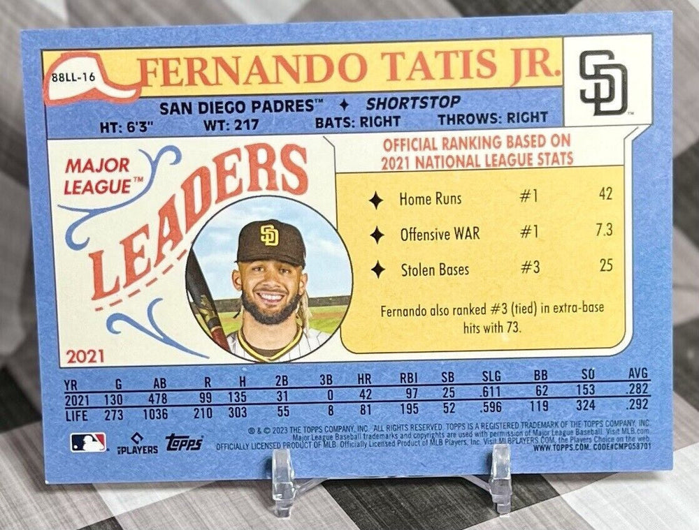 Fernando Tatis Jr 2023 Topps Series 1 1988 Box Topper #88LL-16 San Diego Padres (ONLINE ORDER ONLY)