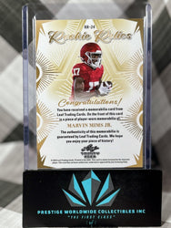 Marvin Mims 2023 Leaf Trinity Rookie Relics Won Patch #RR-24 Denver Broncos RC (ONLINE ORDER ONLY)
