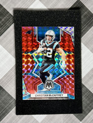 CHRISTIAN McCAFFREY 2022 Panini Mosaic NFL Red Mosaic Prizm #28 Panthers & 49ers (ONLINE ORDER ONLY)