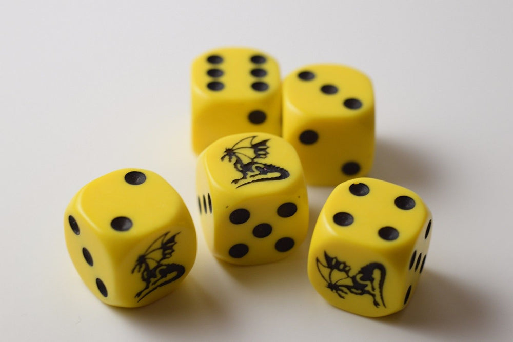 Dragon Dice | Yellow Dice Game 16mm Six Sided by Koplow (Sold Per Die)