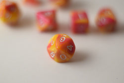 New Shiny Yellow Pink Miniature Poly Dice Set Small (7) RPG DnD Mini Cute (Online Only)