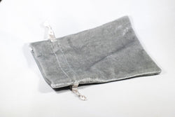Silver Velvet Gift Dice Bag 4" x 6" Dice Bag | grey Velvet Counter Pouch (Online Only)