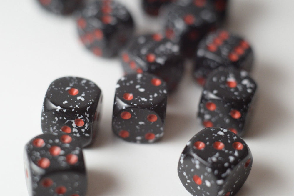 Space Speckled 12mm Dice pipped (Online Only)