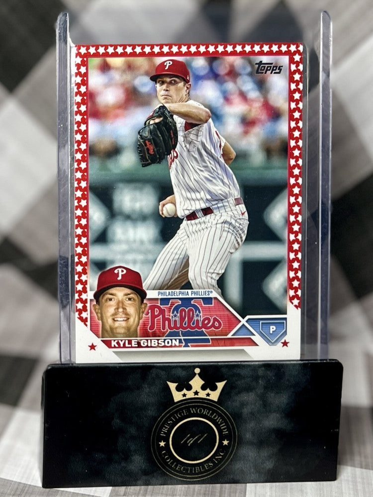 Kyle Gibson 2023 Topps Series 1 Independence Day Border Rookie /76 #96 Phillies (ONLINE ORDER ONLY)