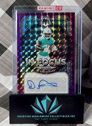 Devon Achane 2023 Mosaic In Focus Purple Auto /49 #IF-DAC Miami Dolphins RC (ONLINE ORDER ONLY)