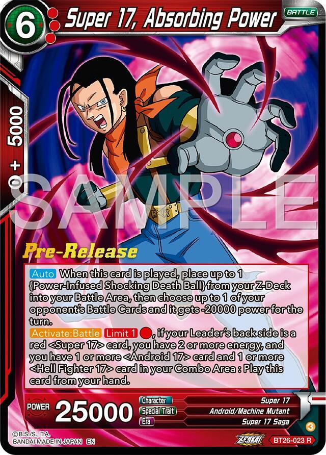Super 17, Absorbing Power (BT26-023) [Ultimate Advent Prerelease Promos] (ONLINE ORDER ONLY)