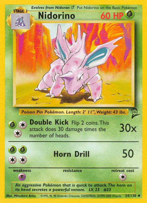 Nidorino (54/130) [Base Set 2] (Online Only)