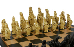 Chess Set - 5.8" Royal Beasts Resin Chess Pieces on Black/Birdseye Maple Chess Board (ONLINE ORDER ONLY)