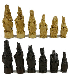Chess Set - 5.8" Royal Beasts Resin Chess Pieces on Black/Birdseye Maple Chess Board (ONLINE ORDER ONLY)