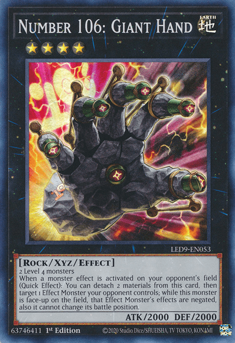Number 106: Giant Hand [LED9-EN053] Super Rare (ONLINE ORDER ONLY)
