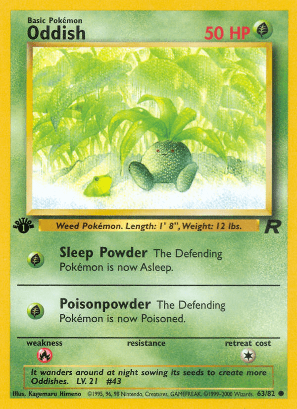 Oddish (63/82) [Team Rocket 1st Edition] (Online Only)