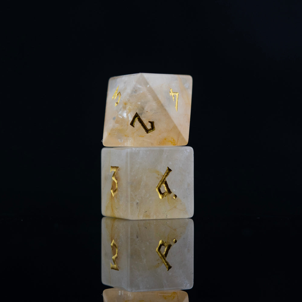 Citrine (Gold) Stone Dice Set (ONLINE ORDER ONLY)