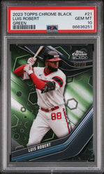 2023 TOPPS CHROME BLACK LUIS ROBERT GREEN REFRACTOR #21 - PSA 10 (Online Order Only)