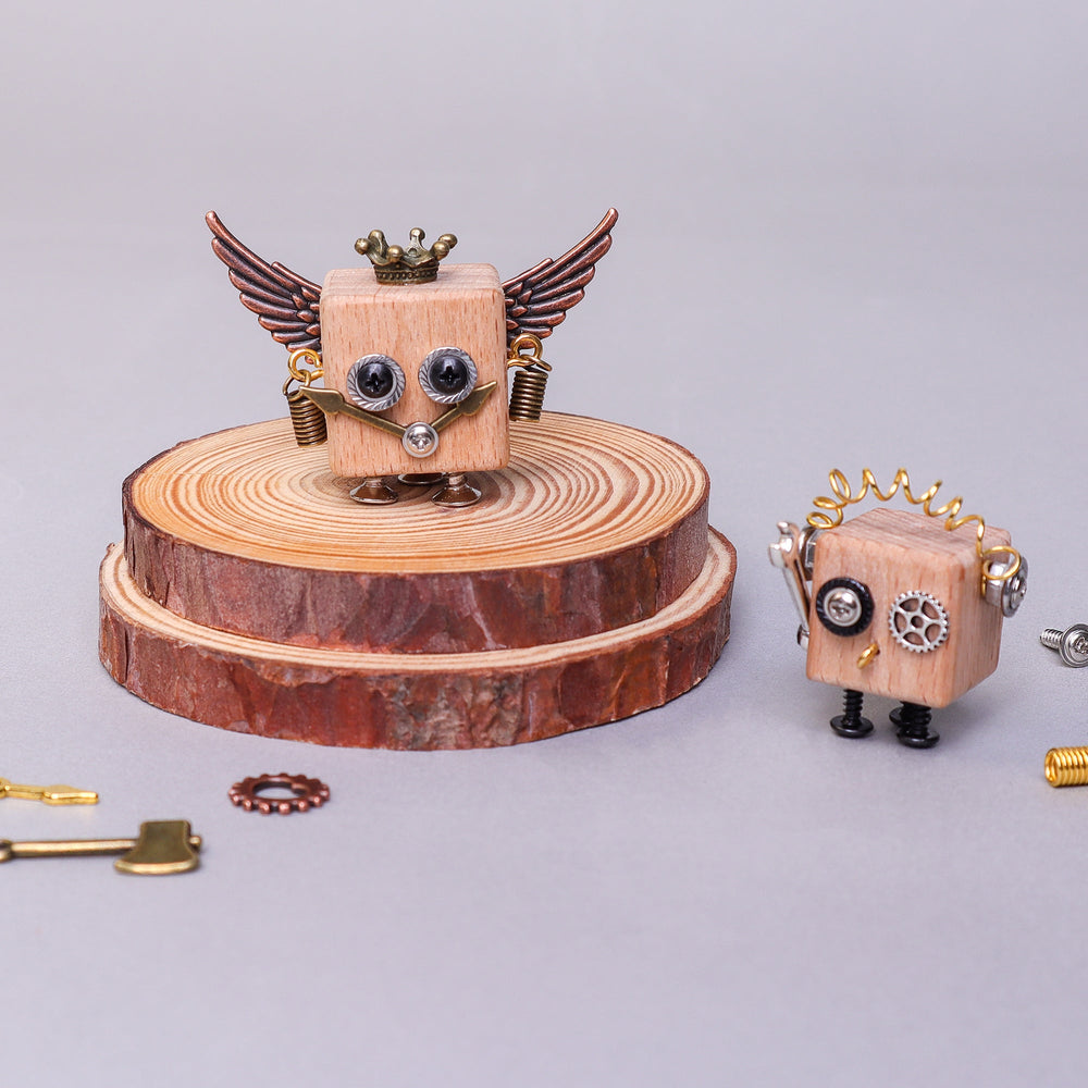 DIY Timberbot Kit – Build 2 Wooden Robots, Make Keychains & Necklaces (ONLINE ORDER ONLY)