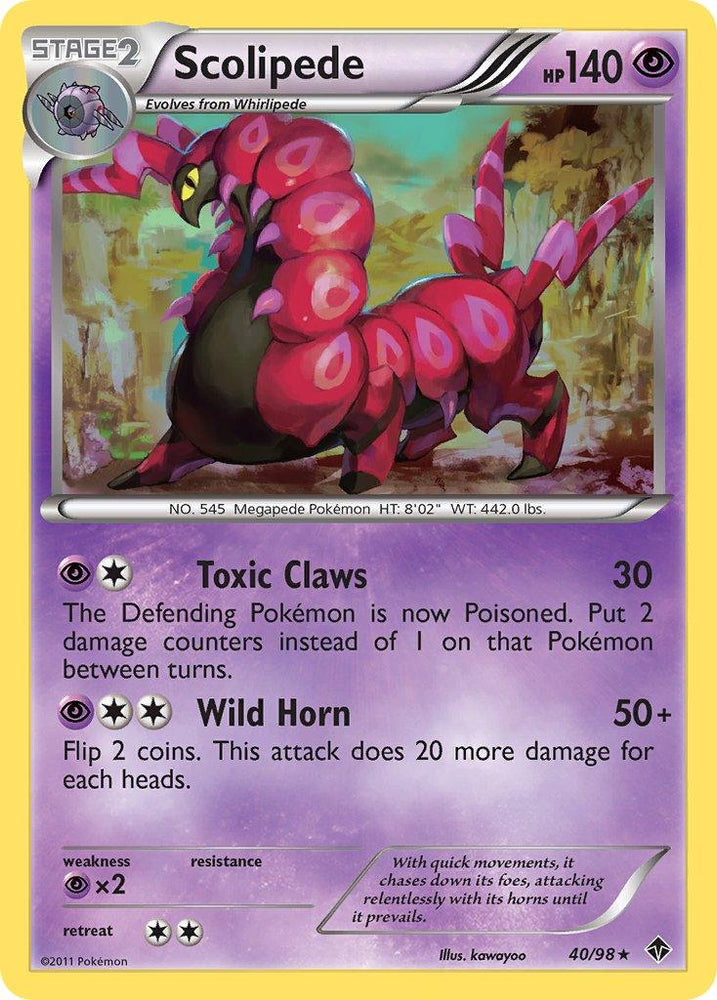 Scolipede (40/98) (Theme Deck Exclusive) [Black & White: Emerging Powers] (Online Only)
