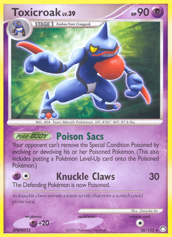 Toxicroak (36/123) [Diamond & Pearl: Mysterious Treasures] (Online Only)