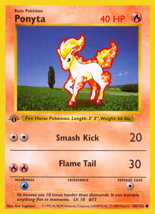 Ponyta (60/102) (Shadowless) [Base Set 1st Edition] (Online Only)