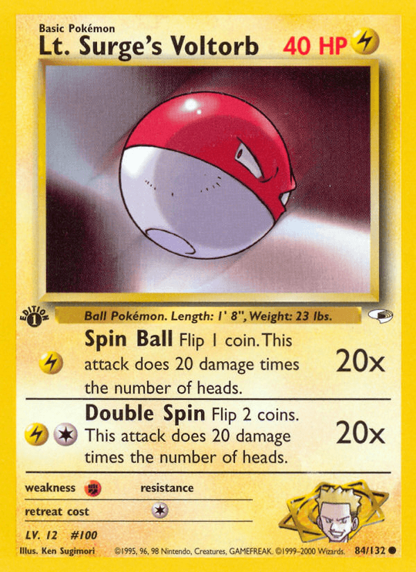Lt. Surge's Voltorb (84/132) [Gym Heroes 1st Edition] (Online Only)