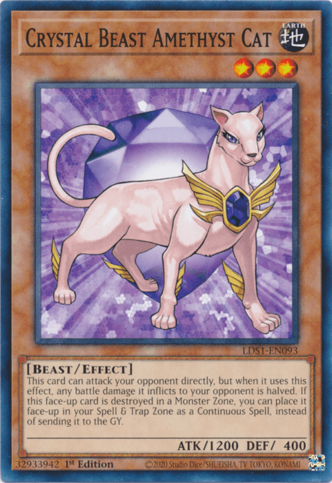 Crystal Beast Amethyst Cat [LDS1-EN093] Common (ONLINE ORDER ONLY)