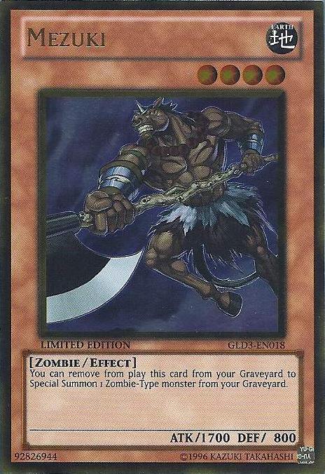 Mezuki [GLD3-EN018] Gold Rare (ONLINE ORDER ONLY)