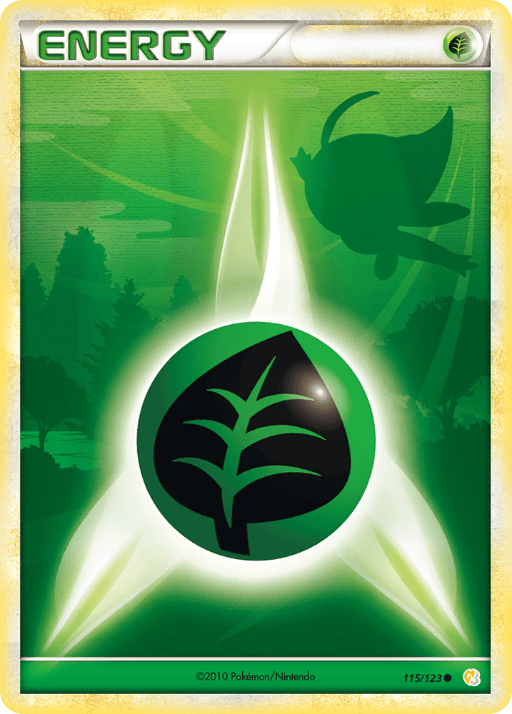 Grass Energy (115/123) [HeartGold & SoulSilver: Base Set] (Online Only)