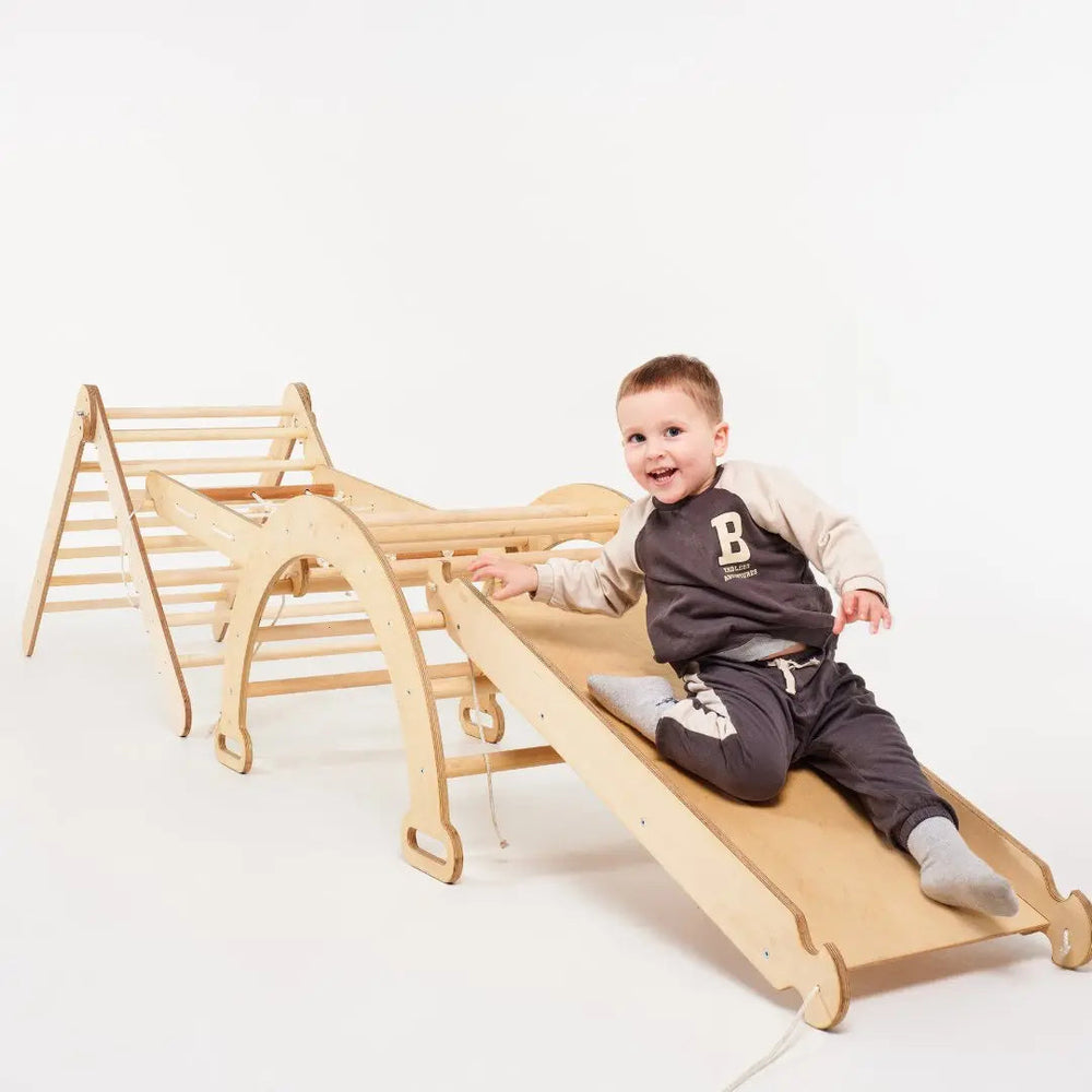 5in1 Montessori Climbing Set: Triangle Ladder + Climbing Arch + Slide Board + Climbing Net + Art Addition (ONLINE ORDER ONLY)