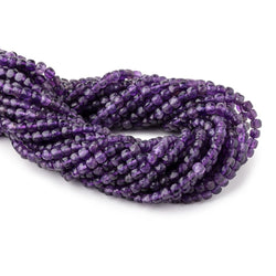 5mm Amethyst Micro Faceted Cube Beads 12 inch 70 pieces