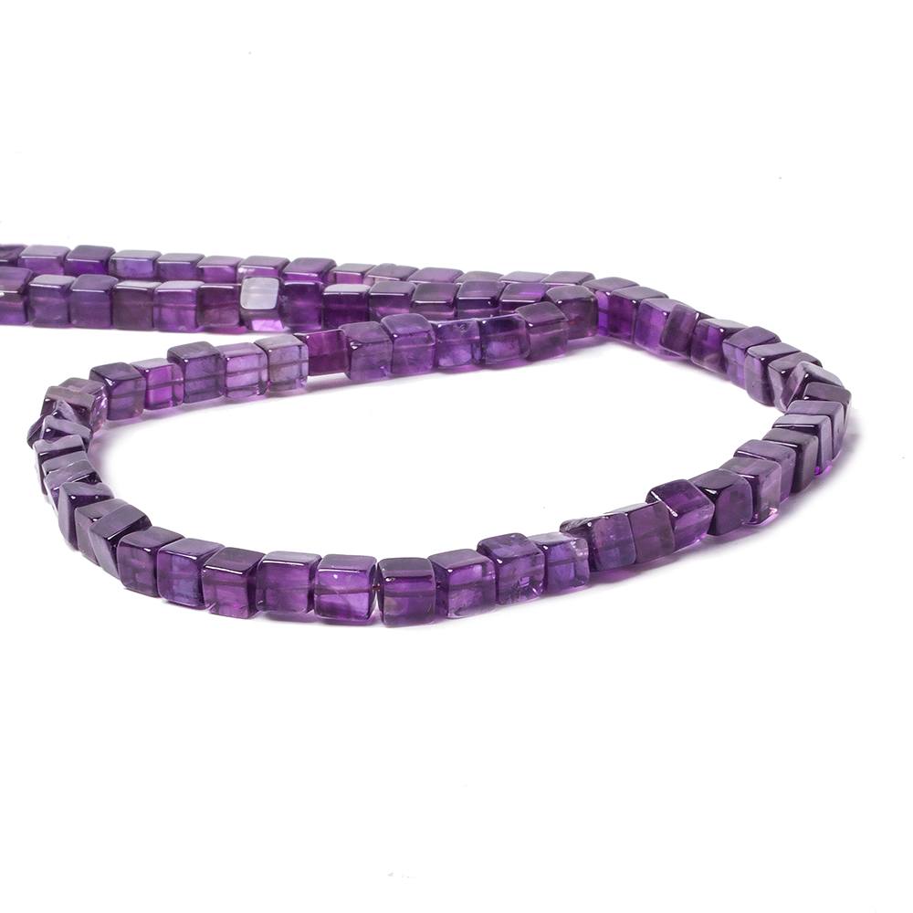 5mm Amethyst Plain Cube Beads 16 inch 83 pieces (ONLINE ORDER ONLY)