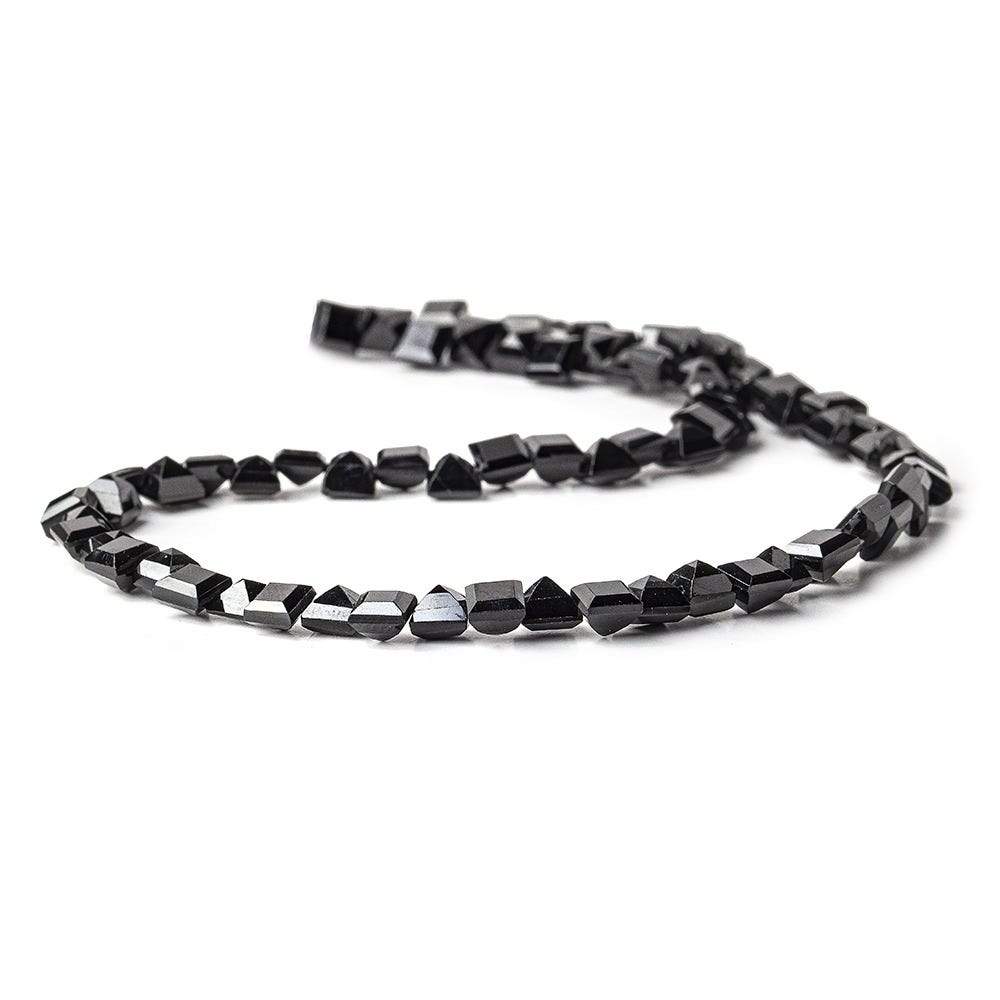 5mm Black Spinel bezel faceted square beads 13.5 inch 78 beads (ONLINE ORDER ONLY)