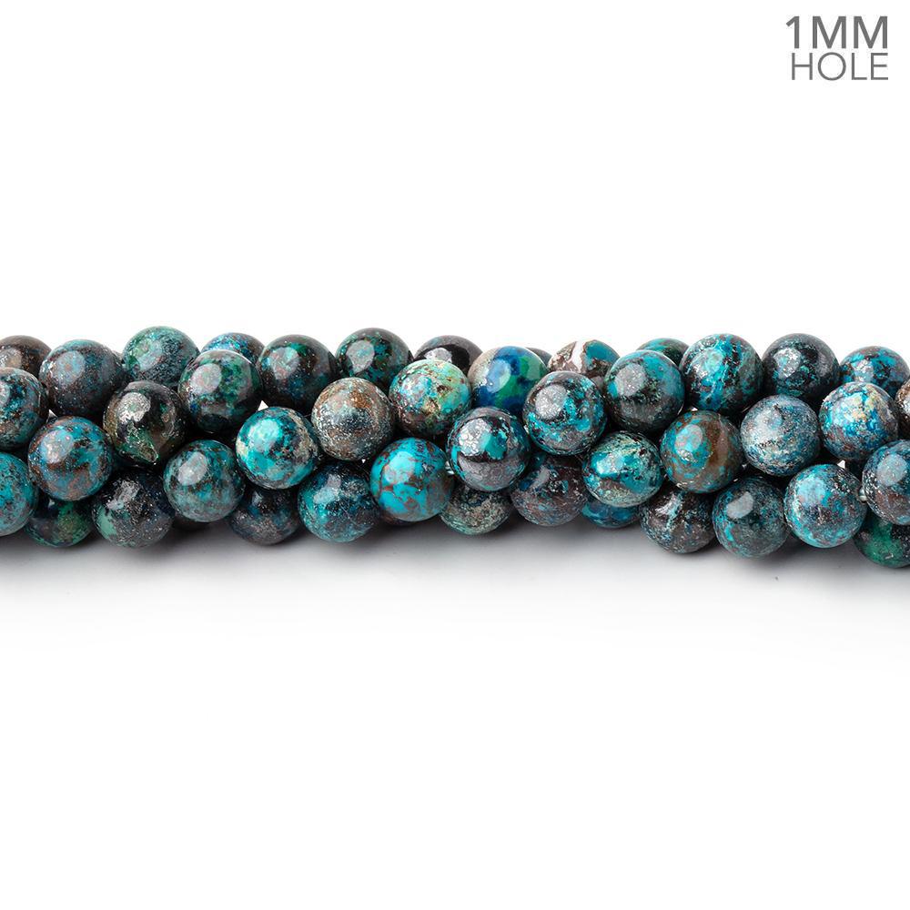 5mm Chrysocolla Plain Rounds 16 inch 79 Beads 1mm Large Hole A (ONLINE ORDER ONLY)
