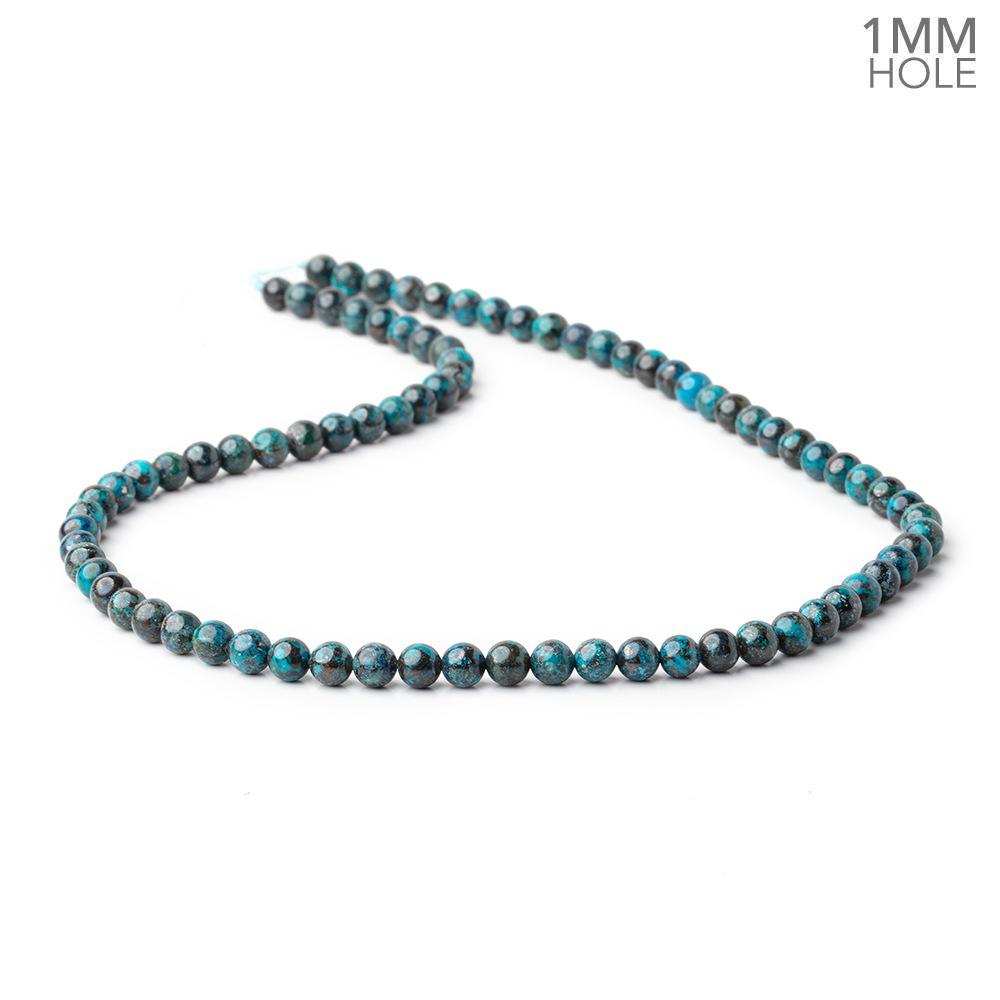 5mm Chrysocolla Plain Rounds 16 inch 79 Beads 1mm Large Hole A (ONLINE ORDER ONLY)