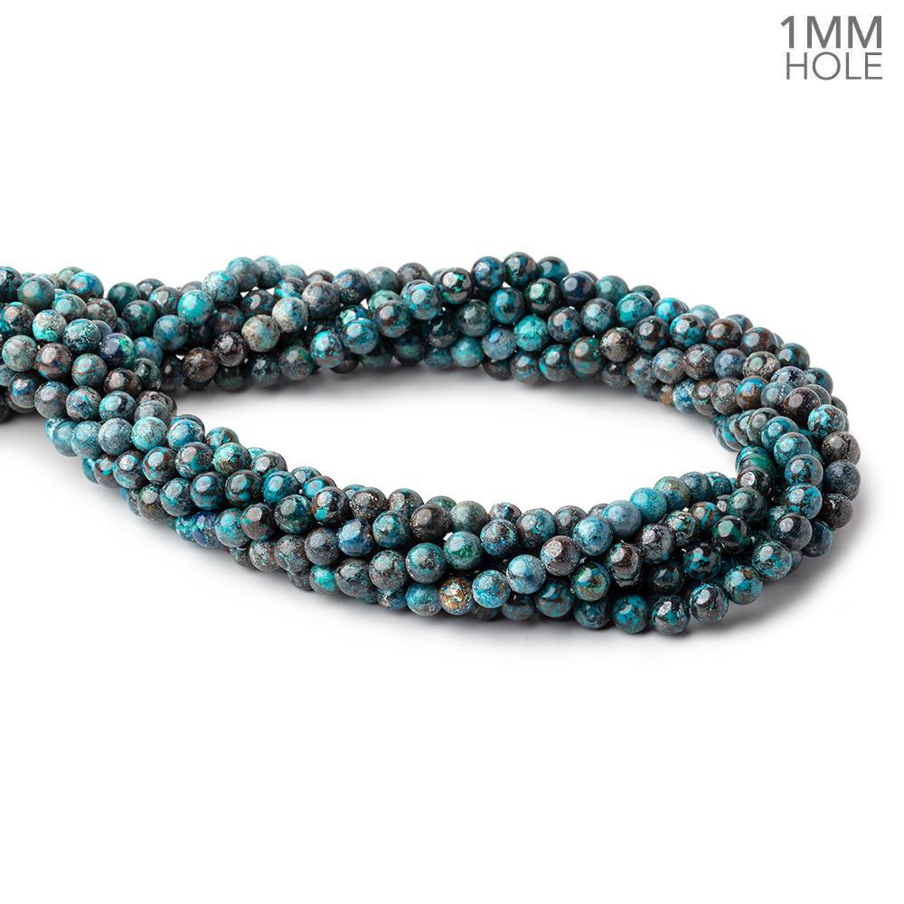5mm Chrysocolla Plain Rounds 16 inch 79 Beads 1mm Large Hole A (ONLINE ORDER ONLY)