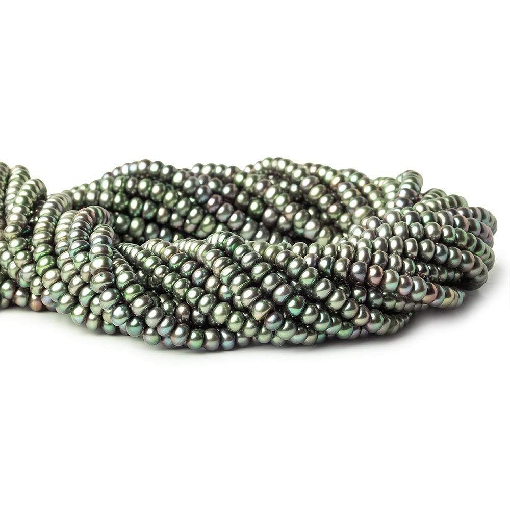 5mm Green Center Drill Button Pearl, 15 inch (ONLINE ORDER ONLY)