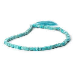 5mm Mongolian Turquoise Plain Cube Beads 16 inch 77 pieces AA (ONLINE ORDER ONLY)