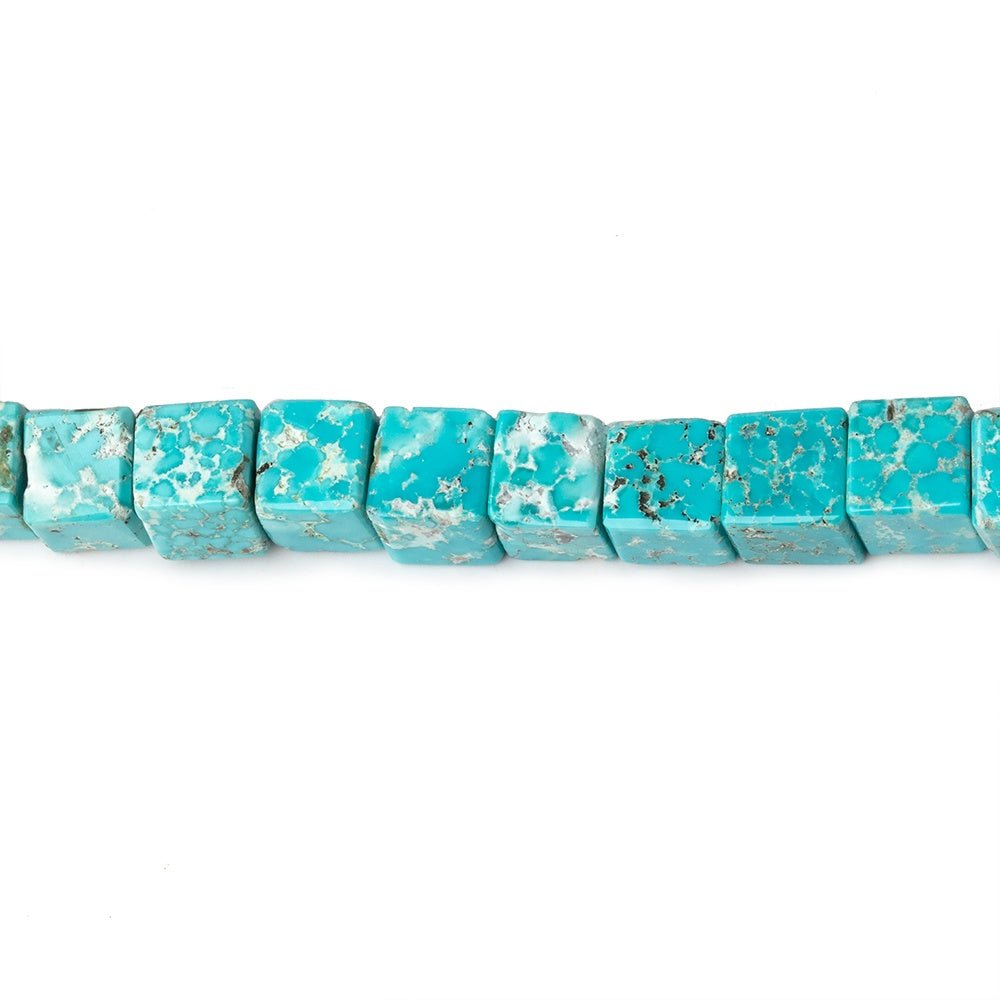 5mm Mongolian Turquoise Plain Cube Beads 16 inch 77 pieces AA (ONLINE ORDER ONLY)