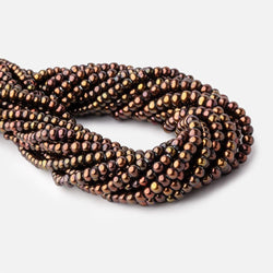 5mm Pistachio Brown 2.5mm Large Hole Off Round Pearls 15 inch 122 Beads (ONLINE ORDER ONLY)