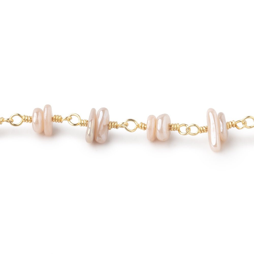 5x2mm Mystic Moonstone Plain Nugget Clusters on Gold Plated Chain (ONLINE ORDER ONLY)