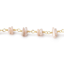 5x2mm Mystic Moonstone Plain Nugget Clusters on Gold Plated Chain (ONLINE ORDER ONLY)