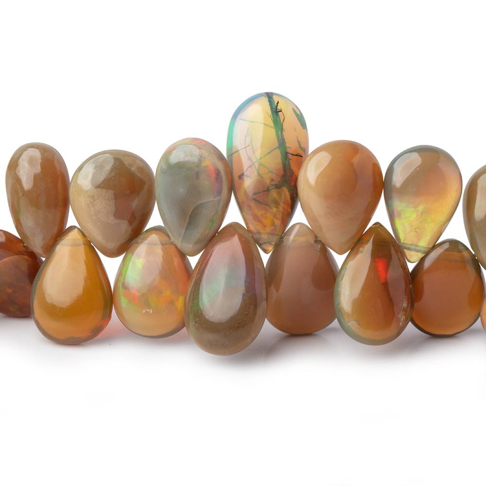 5x3-15x8mm Golden Ethiopian Opal Plain Pear Beads 8 inch 55 pieces AA Grade (ONLINE ORDER ONLY)