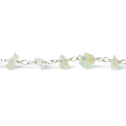5x3-6x4mm Multi Beryl chip nugget Silver plated Chain by the foot (ONLINE ORDER ONLY)
