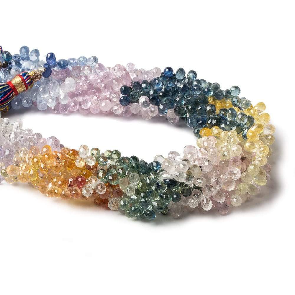 5x3mm Ceylon Sapphire Beads Tear Drop Briolette 8.75 inch 143 pieces (ONLINE ORDER ONLY)