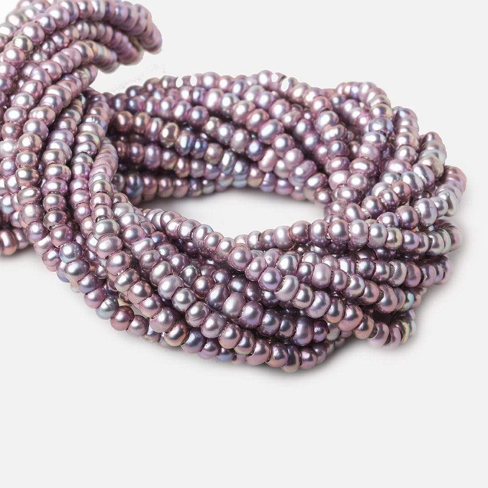 5x3mm MultiColor Purple Berry Off Round 2.5mm Large Hole Pearls 15 inch 120 pieces (ONLINE ORDER ONLY)