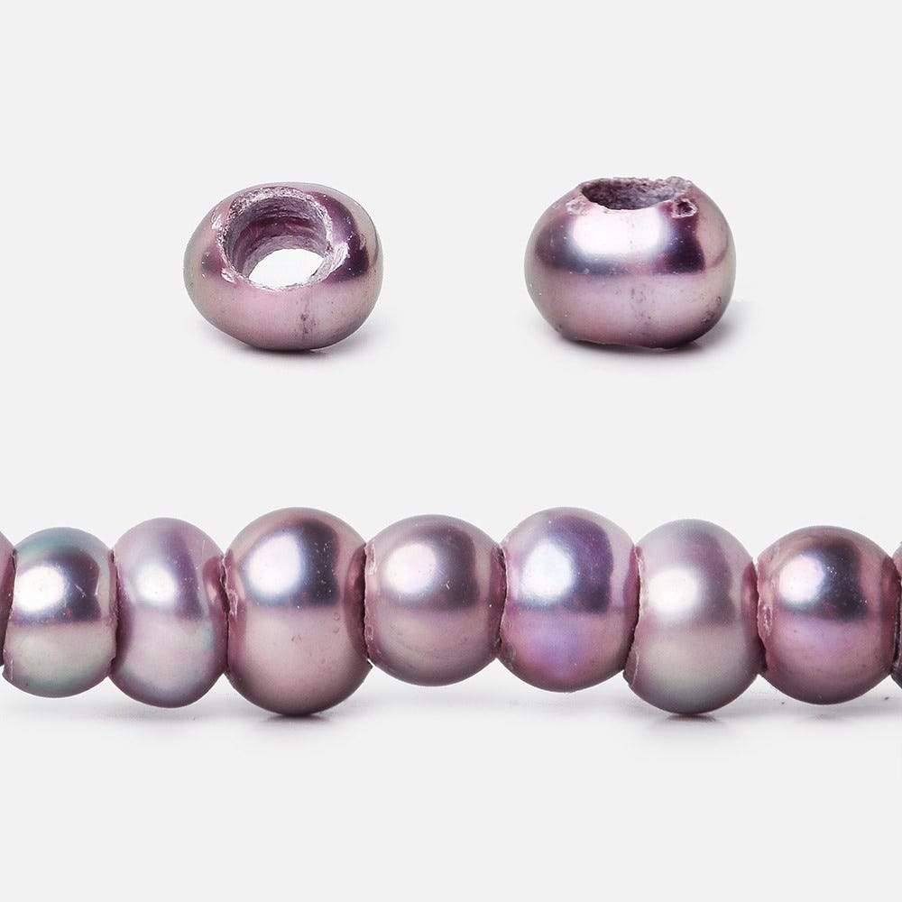 5x3mm MultiColor Purple Berry Off Round 2.5mm Large Hole Pearls 15 inch 120 pieces (ONLINE ORDER ONLY)