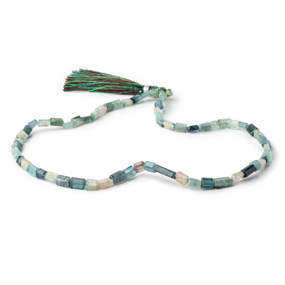 5x4-11x5mm Indicolite Tourmaline Faceted Rectangles 16 inch 60 Beads (ONLINE ORDER ONLY)