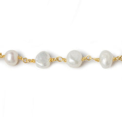 5x4-6x4mm Cream Baroque Freshwater Pearl Vermeil Chain by the foot 30 beads (ONLINE ORDER ONLY)