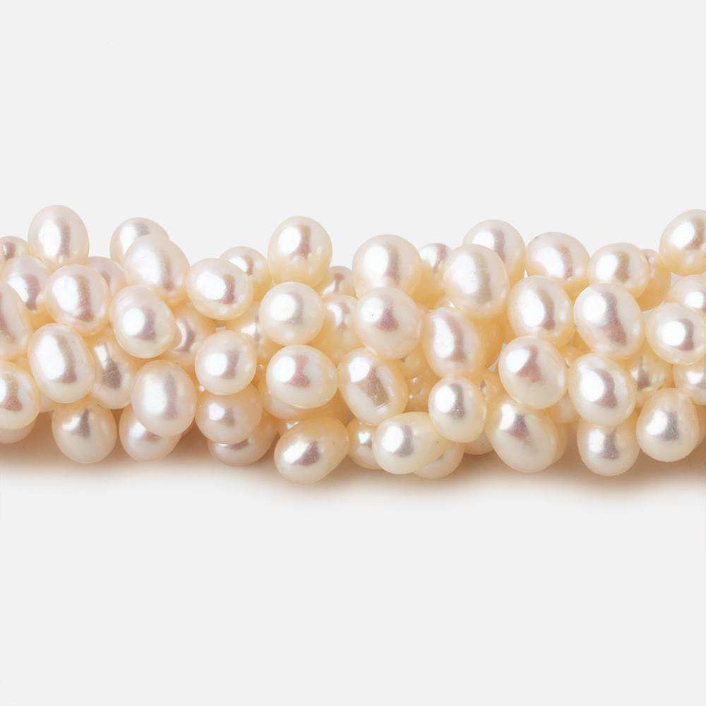 4x6mm Off White top drilled Oval freshwater pearls 15.5 inch 133 pieces A (ONLINE ORDER ONLY)